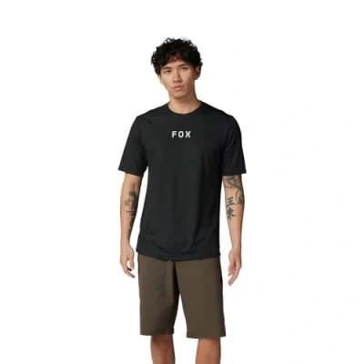 Image of Fox Racing Men&#039;s Ranger Short Sleeve Jersey Shirt, Black Moth, Medium