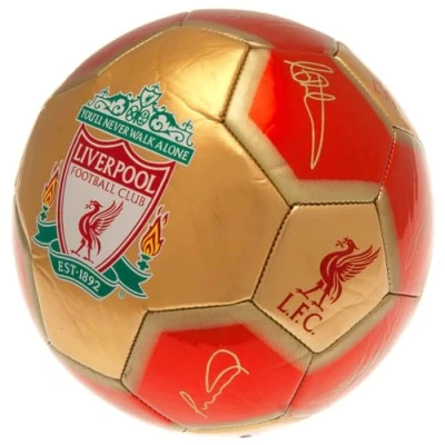 Image of Hy Pro Officially Licensed Liverpool F.C. Signature Football Size 5, Training, Match, Merchandise, Collectible For Kids and Adults, Red/White
