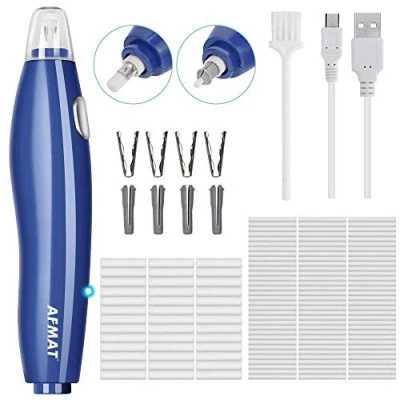 Image of Electric Eraser, 140 Eraser Refills, Pencil Rechargeable for Artists, Erasers Drafting, Drawing, Painting, Sketching, Architectural Plans, Detailer Tool Blue