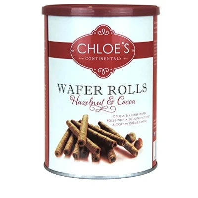 Image of Chloe&#039;s Continentals Wafer Rolls Hazelnut &amp; Cocoa 400g (Case of 5)