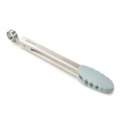 Image of Zeal Silicone Non Stick Kitchen Mini Tongs with Stainless Steel Handle (20cm) Duck Egg Blue, 20 cm