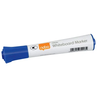 Image of Nobo Glide Drywipe Whiteboard Pens, 2 mm Bullet Tip, Pack of 10, 1915265, Coloured