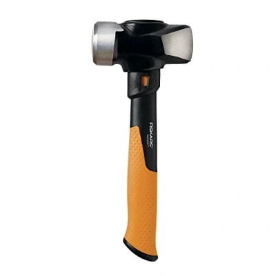 Image of Fiskars Pro IsoCore 4 lb Club Hammer (14&quot;) Drilling with Wedged Demolition and Driving Face, Shock Absorbing Grip Construction Home Improvement Tools