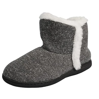 Image of DUNLOP Vera Womens Slippers Faux Fur Trim Black Slipper Boots Size 3 UK