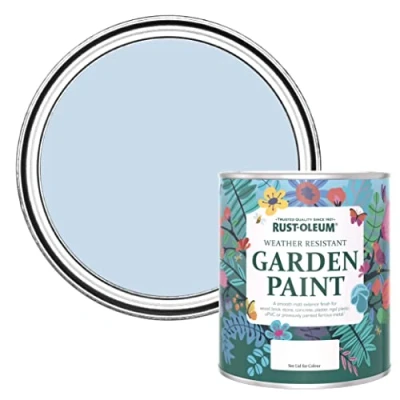 Image of Rust Oleum Blue Mould Resistant Garden Paint in Matt Finish Sky 750ml