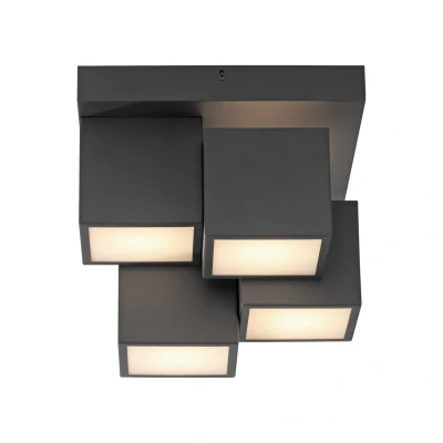 Image of JUST LIGHT. LED ceiling light Tetris, iron, 3000 K, black