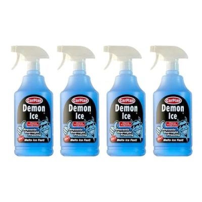 Image of CarPlan Demon Ice Preventer (Pre Icer) &amp; De Icer in 1 Litre Spray Bottle (Pack of 4)