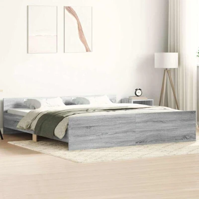 Image of vidaXL Bed Frame without Mattress Grey Sonoma 200x200 cm