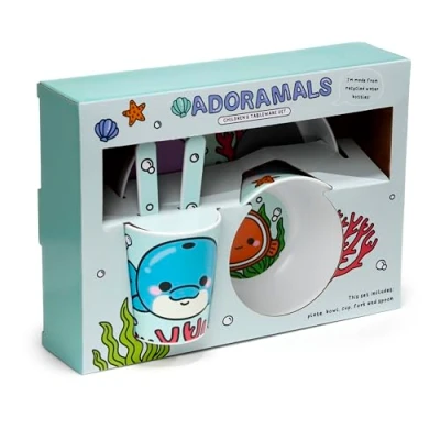 Image of Baby Feeding Set in rPET (5 Pieces) Sea Animals Sweet