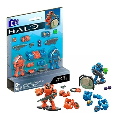 Image of Mega Construx Halo Infinite Spartan Mission Decisive Combat Set of 2 Articulated Figures 6 cm + Accessories
