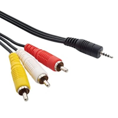 Image of Oypla 1.5m 3.5mm 4 Pole Jack to 3RCA Phono Male AV TV Video Cable Lead