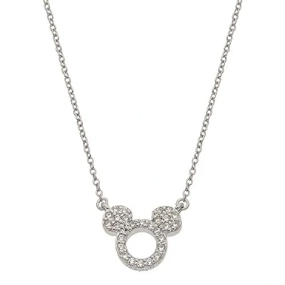 Image of Mickey Mouse Silver Stone Set Necklace N901464RZWL 16.PH