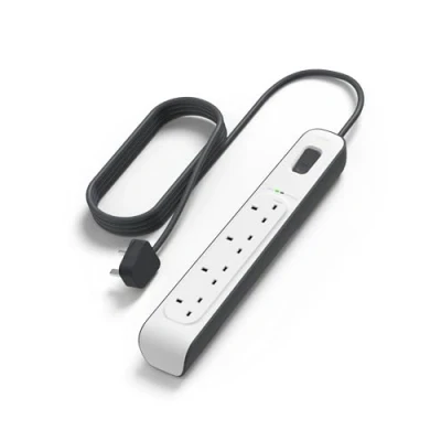 Image of Belkin 4 Way/4 Plug 2 m Surge Protection Extension Lead Strip, White