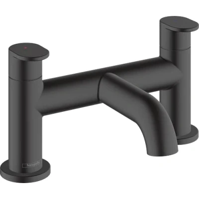 Image of hansgrohe Vernis Blend 2 hole rim mounted bath mixer, matt black, 71442670