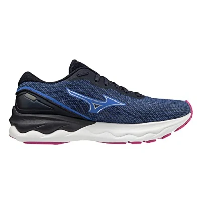 Image of Mizuno Women&#039;s Wave Skyrise 3 (W) Running Shoes, Amparo Blue Silver Festivalf, 6.5 UK