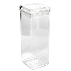 Image of 80oz Square Storage Jar, Sealed Lid. MS, Foodsafe, Container, Canister, Plastic