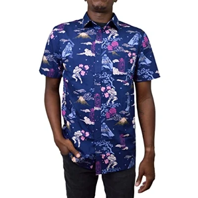 Image of STAR WARS Men&#039;s Button Down Shirt, Navy, Large