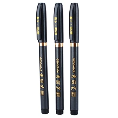 Image of DEWIN Japanese Writing Pen, Fine Felt Tip Pen Chinese Calligraphy Shodo Brush Ink Drawing Craft 3Pcs