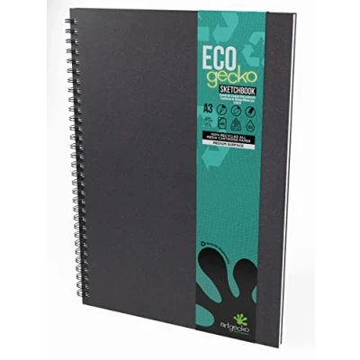 Image of Artgecko Recycled Sketch Book A3 Portrait 80 Pages (40 Sheets) 150gsm White Cartridge Paper
