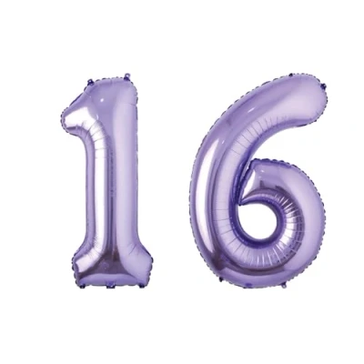Image of Purple Number 16 Foil Balloon, 101cm