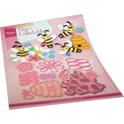 Image of Marianne Design Collectables, Bees, Intricate Designs and Embossed Details for Paper Crafts, Pink, One Size