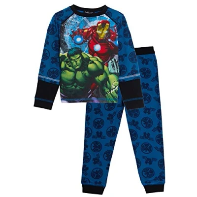 Image of Marvel Boys Avengers Full Length Pyjamas Blue 9 10 Years