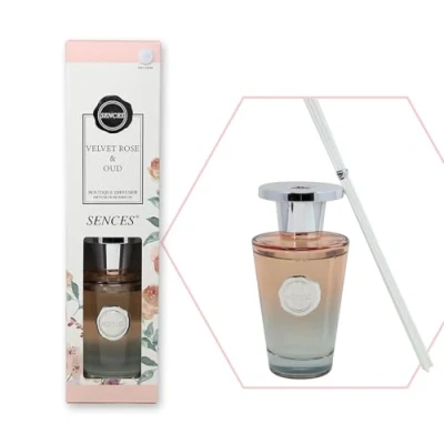 Image of Baltus Boutique Reed Diffuser with Sticks, 300ml Aromatherapy Scented Oil Set for Home Indoor Fragrance Velvet Rose &amp; Oud