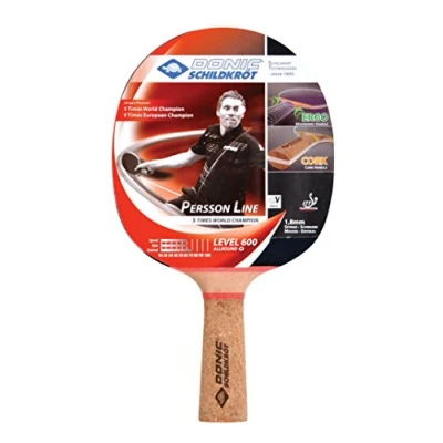 Image of Donic Schildkröt Persson 600 Table Tennis Bat, Cork Handle, 1.8 mm Sponge, Prestige Pad ITTF, 728461