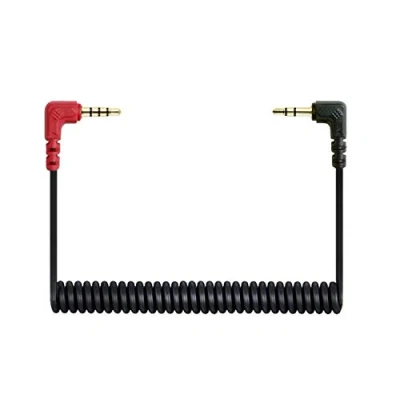 Image of Alphatec Replacement Coiled SC7 Cable 3.5mm TRRS to TRS Microphone Microphone, Audion &amp; Lavalier Smartphone Wire for RODE VideoMicro VideoMic Go BOYA 80cm