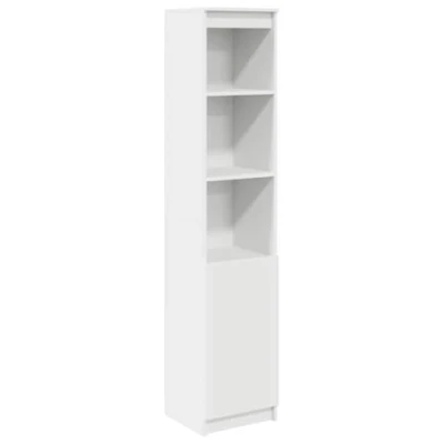 Image of vidaXL Highboard Cabinet White Engineered Wood Side Cabinet, 50x35x180 cm, Modern Storage for Kitchen, Bathroom &amp; Living Room