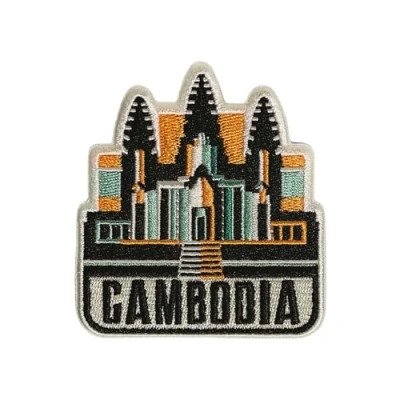 Image of Vagabond Heart Cambodia Iron On Patch Travel Souvenir Gift