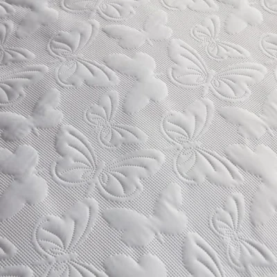 Image of Serene Dreams &amp; Drapes BYGWEKHUPO Polyester Butterfly Garden Quilted Bedspread, White, 200cm x 230cm