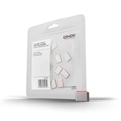 Image of LINDY USB Type C Port Blockers Without Key, Pink Pack of 10