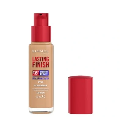 Image of Rimmel Lasting Finish 35Hr Foundation 170 Wheat, Full Coverage, Hydrating, SPF20, Hyaluronic Acid, Vitamin E, 2% Niacinamide, All Day Wear, Vegan, Cruelty Free