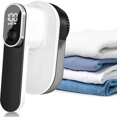 Image of MEDE Fabric Shaver for Clothes,Powerful Adjustable 3 Speeds Electric Lint Remover Debobbler Clothes Not Damage Clothes,LED Display Bobble Rechargeable with 2 Spare Blades