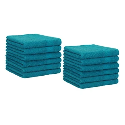 Image of Betz Pack of 12 Guest Towels PALERMO 30x50 cm 100% Cotton (teal)