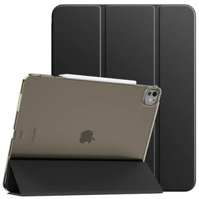 Image of TiMOVO for iPad Pro 13 Inch Case M4 2024, Slim Stand Cover 7th Generation, Smart Shell with Translucent Back, Supports Pencil and Pencil(USB C), Black