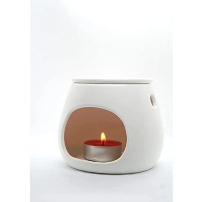 Image of Ceramic Wax Melt Essential Oil Burner, Removable Dish Aromatherapy, Modern Diffuser for Home Décor, Office, Living Room, House Warming Gift, Christmas,Birthday