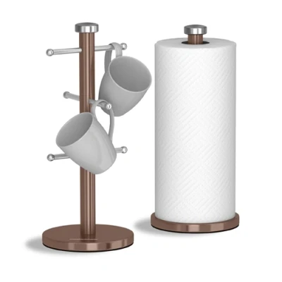 Image of Morphy Richards Accents Mug Tree Towel Pole Set Copper