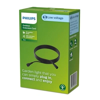 Image of PHILIPS Lighting GardenLink Low Voltage Outdoor 5m Cable, 24V, Black, IP67 Waterproof