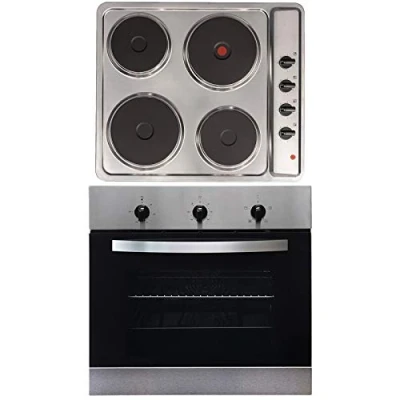 Image of SIA 60cm Stainless Steel Single Electric True Fan Oven &amp; 4 Zone Hob