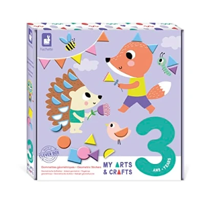 Image of Janod My Arts &amp; Crafts 3 Years and up Geometric Coloured Dots 4 Pictures Children’s Kit Mastering Fine Motor Skills Concentration J07740