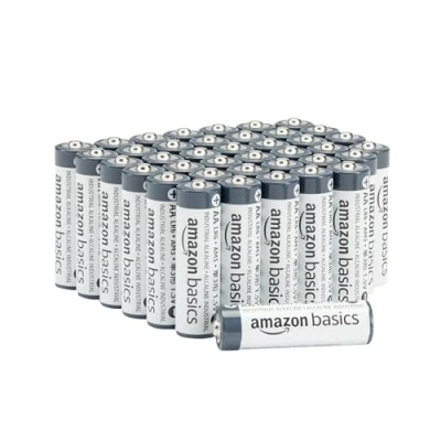 Image of Amazon Basics AA Alkaline Batteries, Industrial Double A, 5 Year Shelf Life, 40 Pack