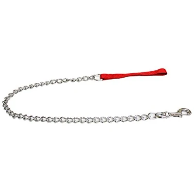 Image of CROCI Nylon Leash with Chain, 1 x 4 m, Red
