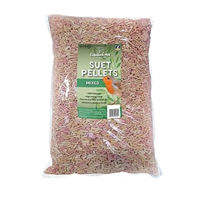Image of Copdock Mill Mixed Suet Pellets Wild Bird Food 12.75kg With Mealworms, Berries, Insects &amp; Seeds All Year Round Feed 40% Fat Content