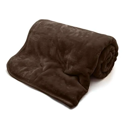 Image of NIGHTZONE Luxury Soft Faux Fur Mink Fleece Throw (Chocolate, Extra Large (200 cm x 240 cm))
