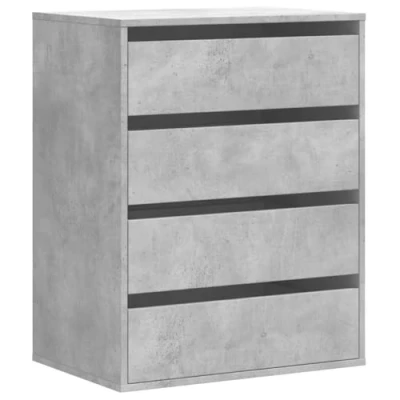Image of vidaXL Corner Chest of Drawers Concrete Grey Drawer Cabinet with 4 for Living Room, Bedroom, Office Engineered Wood 60x41x76 cm