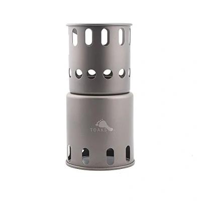Image of Titanium Backpacking Wood Stove Camping Outdoor Cooking System (Stove Only)