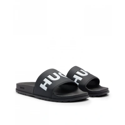 Image of HUGO Match IT Unisex Pool slides, Size: 12, Black Synthetics