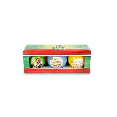 Image of Elf Film Will Ferrell Official Christmas Bauble Decoration Triple Pack Double Sided